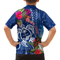 Guam Christmas Family Matching Off Shoulder Long Sleeve Dress and Hawaiian Shirt Turtle Mix Tapa Felis Pasgua LT7 - Polynesian Pride