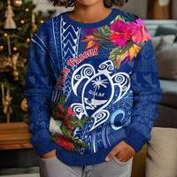 Guam Christmas Kid Ugly Christmas Sweater Turtle Mix Tapa Felis Pasgua LT7 - Polynesian Pride