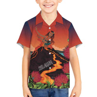 Hawaii Kilauea Volcano Family Matching Tank Maxi Dress and Hawaiian Shirt Pele Goddess LT7 Son's Shirt Colorful - Polynesian Pride