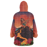 Hawaii Kilauea Volcano Wearable Blanket Hoodie Pele Goddess