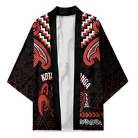 Maori Waitangi Kimono Kotahitanga Poutama Mix Whakairo LT7 Unisex Black - Polynesian Pride