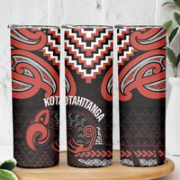 Maori Waitangi Skinny Tumbler Kotahitanga Poutama Mix Whakairo LT7 - Polynesian Pride