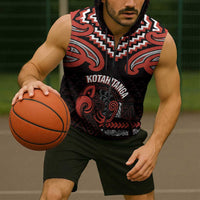 Maori Waitangi Sleeveless Zip Hoodie Kotahitanga Poutama Mix Whakairo LT7 - Polynesian Pride