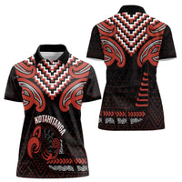 Maori Waitangi Women Polo Shirt Kotahitanga Poutama Mix Whakairo - Polynesian Pride