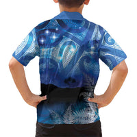 NZ Maori Matariki Scenery Family Matching Off Shoulder Maxi Dress and Hawaiian Shirt Galaxy Sky LT7 - Polynesian Pride