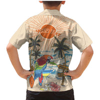 Personalized Christmas In July - Hawaii Retro Family Matching Mermaid Dress and Hawaiian Shirt Lost In Parrot-dise