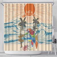 Christmas In July - Hawaii Retro Shower Curtain Lost In Parrot-dise