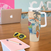 Personalized Christmas In July - Hawaii Retro Tumbler With Handle Lost In Parrot-dise