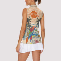 Personalized Christmas In July - Hawaii Retro Women Sleeveless Polo Shirt Lost In Parrot-dise LT7 - Polynesian Pride