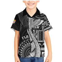 Fiji Rugby Personalised Bula Masi Family Matching Mermaid Dress and Hawaiian Shirt Fish Tail Kaivity Cibi - Black LT7 Son's Shirt Black - Polynesian Pride