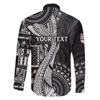 Fiji Rugby Personalised Bula Masi Family Matching Tank Maxi Dress and Hawaiian Shirt Fish Tail Kaivity Cibi - Black LT7 - Polynesian Pride