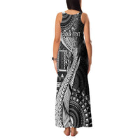 Fiji Rugby Personalised Bula Masi Family Matching Tank Maxi Dress and Hawaiian Shirt Fish Tail Kaivity Cibi - Black LT7 - Polynesian Pride