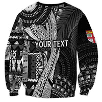 Fiji Rugby Personalised Bula Masi Sweatshirt Fish Tail Kaivity Cibi - Black LT7 - Polynesian Pride