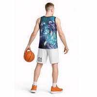 Aloha Hawaii Turtle Basketball Jersey Teal Purple Ribbon - Polynesian Pride
