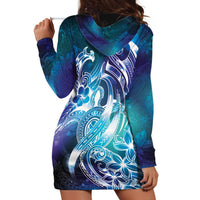 Aloha Hawaii Turtle Hoodie Dress Teal Purple Ribbon - Polynesian Pride