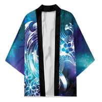 Aloha Hawaii Turtle Kimono Teal Purple Ribbon - Polynesian Pride