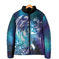 Aloha Hawaii Turtle Padded Jacket Teal Purple Ribbon - Polynesian Pride