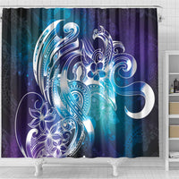 Aloha Hawaii Turtle Shower Curtain Teal Purple Ribbon - Polynesian Pride