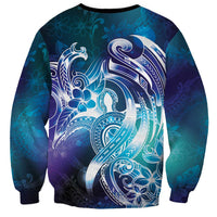 Aloha Hawaii Turtle Sweatshirt Teal Purple Ribbon - Polynesian Pride