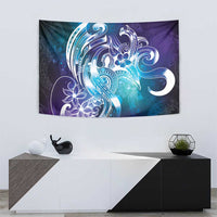 Aloha Hawaii Turtle Tapestry Teal Purple Ribbon - Polynesian Pride