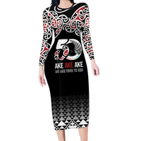 Kia Kaha Te Reo Maori Family Matching Long Sleeve Bodycon Dress and Hawaiian Shirt 50 Years Mo Ake Tonu Te Reo - Polynesian Pride