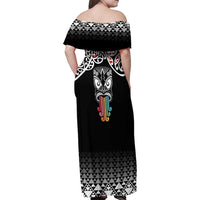 Kia Kaha Te Reo Maori Family Matching Off Shoulder Maxi Dress and Hawaiian Shirt 50 Years Mo Ake Tonu Te Reo - Polynesian Pride