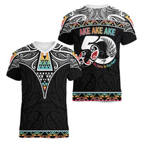 50 Years Kia Kaha Te Reo Maori Women V-Neck T-Shirt Ake Ake Ake! - Polynesian Pride