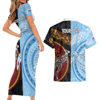 personalised-fiji-and-australia-couples-matching-short-sleeve-bodycon-dress-and-hawaiian-shirt-masi-patterns-mix-aboriginal-art