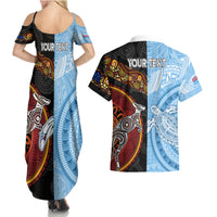 personalised-fiji-and-australia-couples-matching-summer-maxi-dress-and-hawaiian-shirt-masi-patterns-mix-aboriginal-art