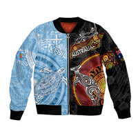 personalised-fiji-and-australia-sleeve-zip-bomber-jacket-masi-patterns-mix-aboriginal-art