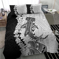 Polynesian Plumeria Lei Bedding Set with Hammerhead Shark