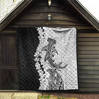 Polynesian Plumeria Lei Quilt with Hammerhead Shark LT7 - Polynesian Pride