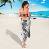 Polynesian Plumeria Lei Sarong with Hammerhead Shark