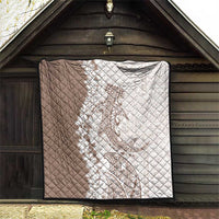 Polynesian Beige Plumeria Lei Quilt with Hammerhead Shark LT7 - Polynesian Pride