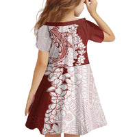 Polynesian Crimson Plumeria Lei Family Matching Long Sleeve Bodycon Dress and Hawaiian Shirt with Hammerhead Shark LT7 - Polynesian Pride