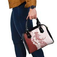 Polynesian Crimson Plumeria Lei Shoulder Handbag with Hammerhead Shark LT7 - Polynesian Pride