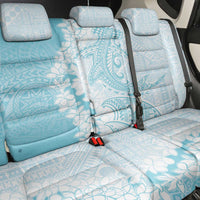 Polynesian Turquoise Plumeria Lei Back Car Seat Cover with Hammerhead Shark