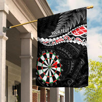 Personalised New Zealand Darts Garden Flag Maori Manaia LT7 House Flag Black - Polynesian Pride