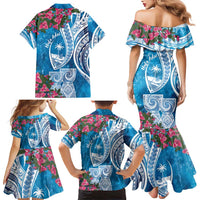 Hafa Adai Guam Family Matching Mermaid Dress and Hawaiian Shirt Crystal Waves