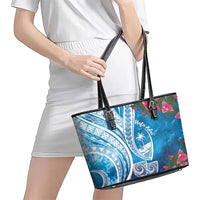 Hafa Adai Guam Leather Tote Bag Crystal Waves