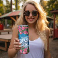 Hafa Adai Guam Skinny Tumbler Crystal Waves