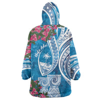 Hafa Adai Guam Wearable Blanket Hoodie Crystal Waves