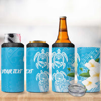 Personalized Guam Chamorro 4 in 1 Can Cooler Tumbler Turtles and Guasali Flowers LT7 - Polynesian Pride