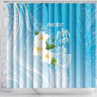 Personalized Guam Chamorro Shower Curtain Turtles and Guasali Flowers