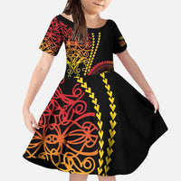 Proudly Ni-Van Sandroing Inspired Classic Style Family Matching Puletasi and Hawaiian Shirt LT7 Daughter's Dress Colorful - Polynesian Pride