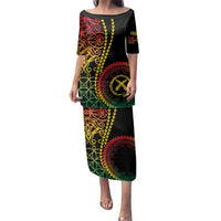 Proudly Ni-Van Sandroing Inspired Classic Style Family Matching Puletasi and Hawaiian Shirt LT7 Mom's Dress Colorful - Polynesian Pride