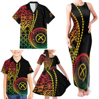 Proudly Ni-Van Sandroing Inspired Classic Style Family Matching Tank Maxi Dress and Hawaiian Shirt LT7 - Polynesian Pride