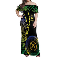 Proudly Ni-Van Sandroing Inspired Off Shoulder Maxi Dress Malampa Classic Style