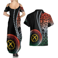 Proudly Ni-Van Sandroing Inspired Couples Matching Summer Maxi Dress and Hawaiian Shirt Penama Classic Style LT7 - Polynesian Pride