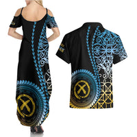 Proudly Ni-Van Sandroing Inspired Couples Matching Summer Maxi Dress and Hawaiian Shirt Sanma Classic Style LT7 - Polynesian Pride